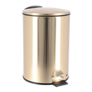 Cos gunoi Tendance din metal, forma cilindrica, cupru, cu pedala si capac batant, 3 L