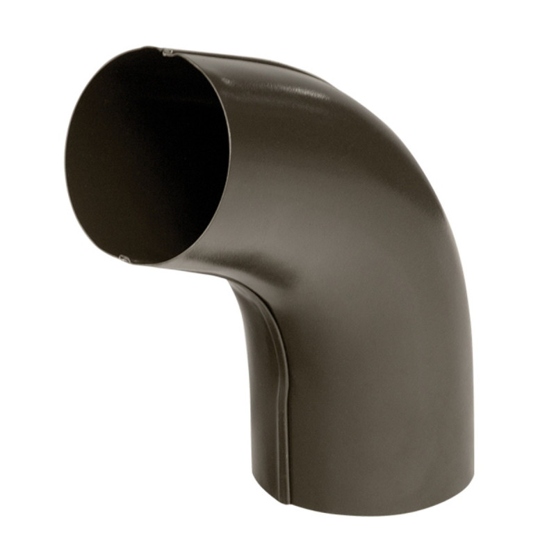 Cot 60 grade racord jgheab pentru sistem pluvial, Bilka, metalic, maro inchis (RAL 8019), lucios, D 90 x 0.6 mm
