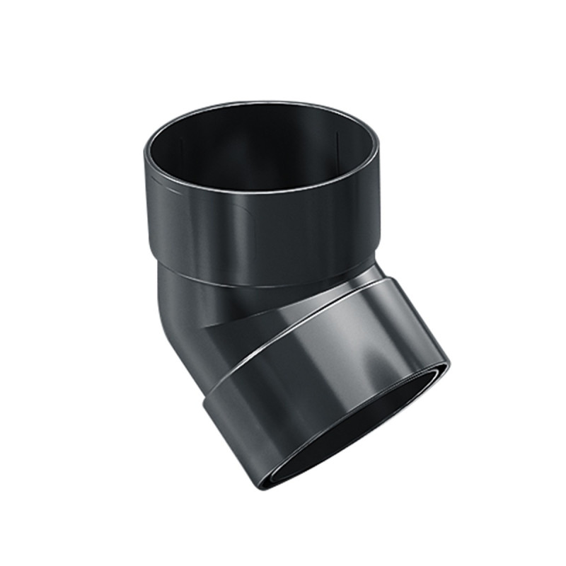 Cot burlan pentru sistem pluvial, cu 2 mufe, Budmat Proaqua, PVC, gri, 67.5 grade, 63 mm