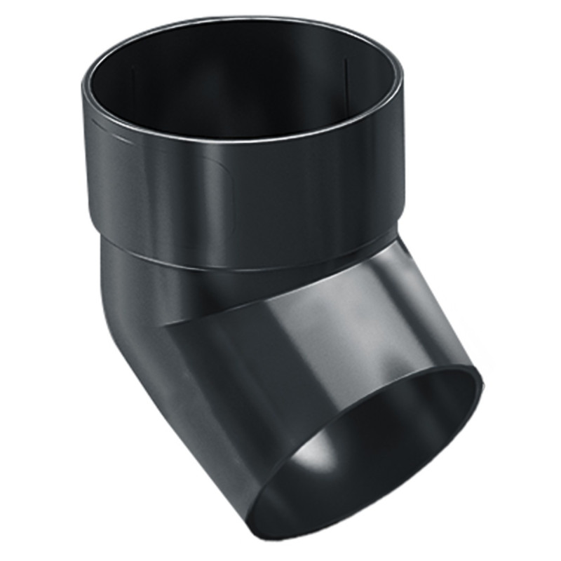 Cot burlan pentru sistem pluvial, cu o mufa, Budmat Proaqua, PVC, gri, 67.5 grade, D 63 mm