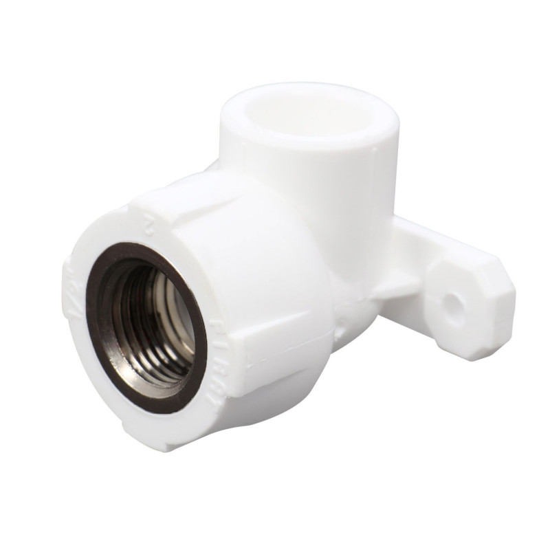 Cot PPR, cu flansa, alb, 90 grade, 20 mm x 1/2"