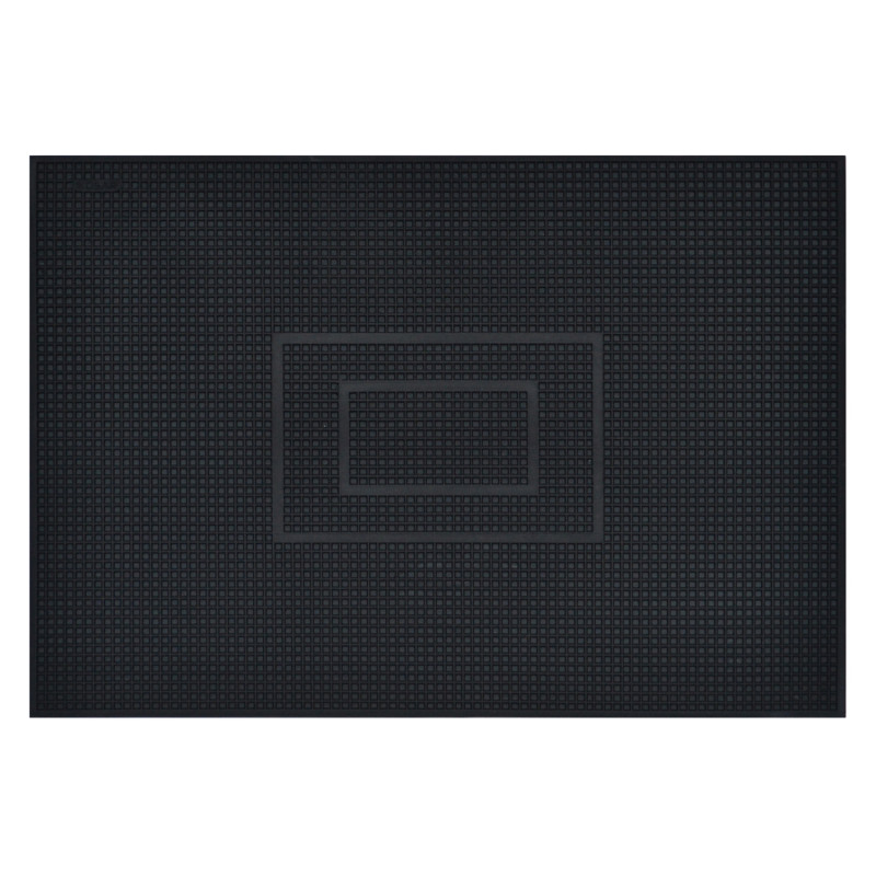 Covor intrare exterior Fagure, 45 x 75 cm, cauciuc, negru, dreptunghiular