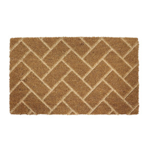 Covor intrare interior / exterior Embossed Coir RT05, 45 x 75 cm, cocos, maro, dreptunghiular
