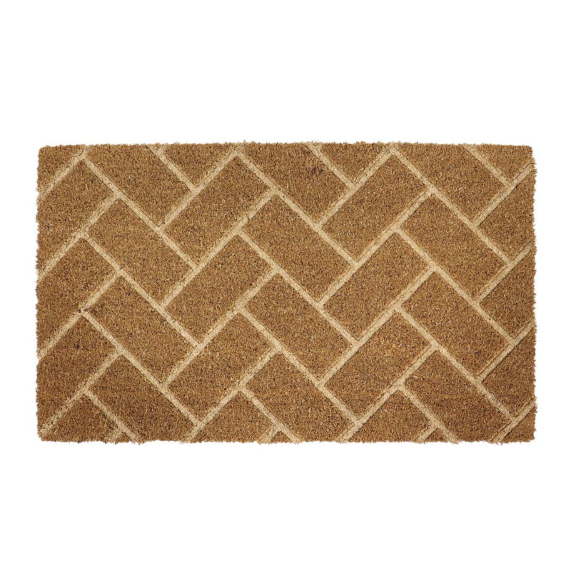 Covor intrare interior / exterior Embossed Coir RT05, 45 x 75 cm, cocos, maro, dreptunghiular