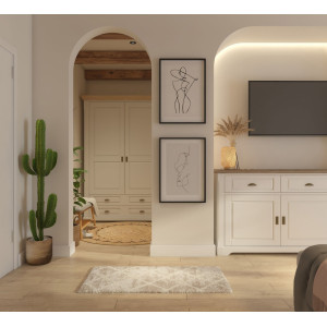Covor living / dormitor Ivora Shag J 3071/PD9, 60 x 110 cm, shaggy, polipropilena, crem, dreptunghiular