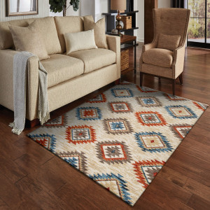 Covor living / dormitor Nevada W 530/DW6, 60 x 120 cm, rustic, polipropilena, multicolor, dreptunghiular