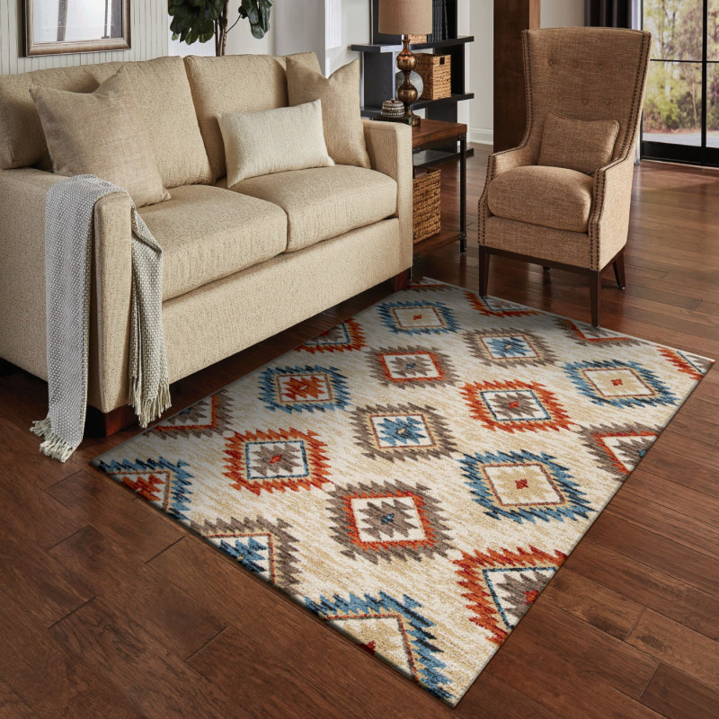 Covor living / dormitor Nevada W 530/DW6, 60 x 120 cm, rustic, polipropilena, multicolor, dreptunghiular