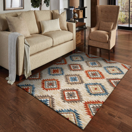 Covor living / dormitor Nevada W 530/DW6, 60 x 120 cm, rustic, polipropilena, multicolor, dreptunghiular