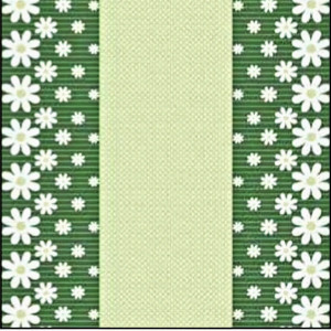 Covoras baie Aquanova 538C, antiderapant, model flori, verde, 65 cm