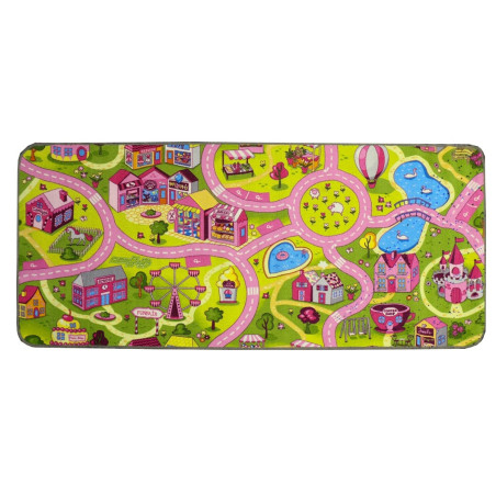 Covoras camera copii Playcarpet girls, 80 x 120 cm, poliamida, multicolor, dreptunghiular
