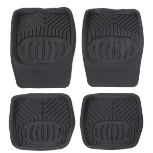 Covorase auto Carmax, tip tavita, universale, PVC, 69 x 47 / 47 x 47 cm, negru, set 4 bucati