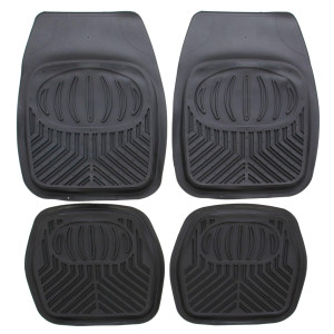 Covorase auto VGT, tip tavita, universale, cauciuc, 67 x 46 / 46 x 46 cm, negru, set 4 bucati