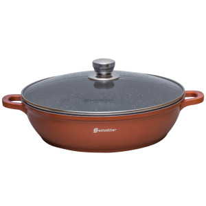 Cratita Schmitter, aluminiu turnat, interior ceramic, maro, 3.5 L, 7.5 x 28 cm
