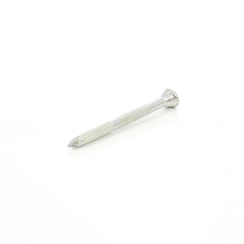Cui striat pentru beton, cu cap inecat, otel, zincat alb, 3.5 x 40 mm