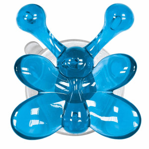Cuier baie Kleine Wolke 34003, montaj pe perete, cu ventuza, forma fluture, turcoaz, cu 2 agatatori