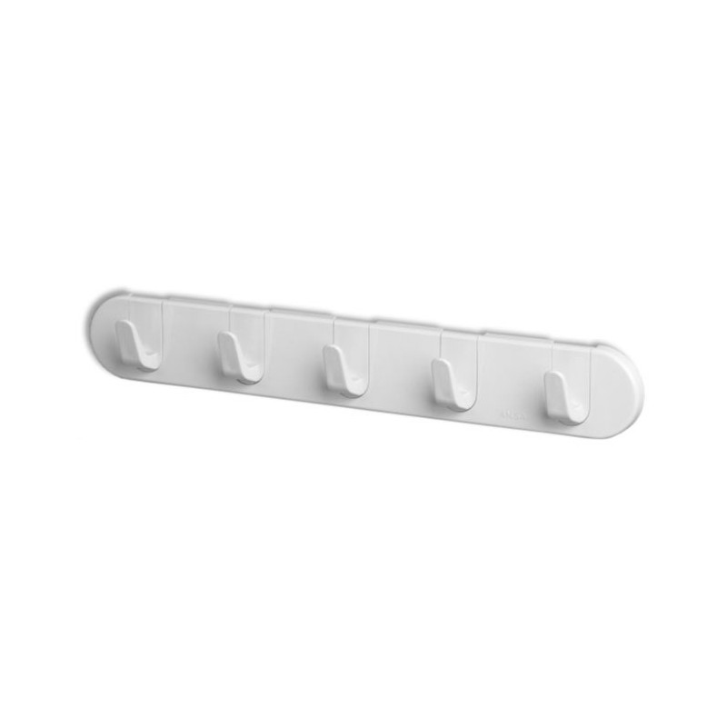 Cuier baie Lider 318, montaj pe perete, cu 5 agatatori, 36 x 5 x 4 cm