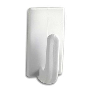 Cuier baie tesa Powerstrips Clasic, marime S, benzi dublu adezive incluse, alb, o agatatoare, set 3 bucati