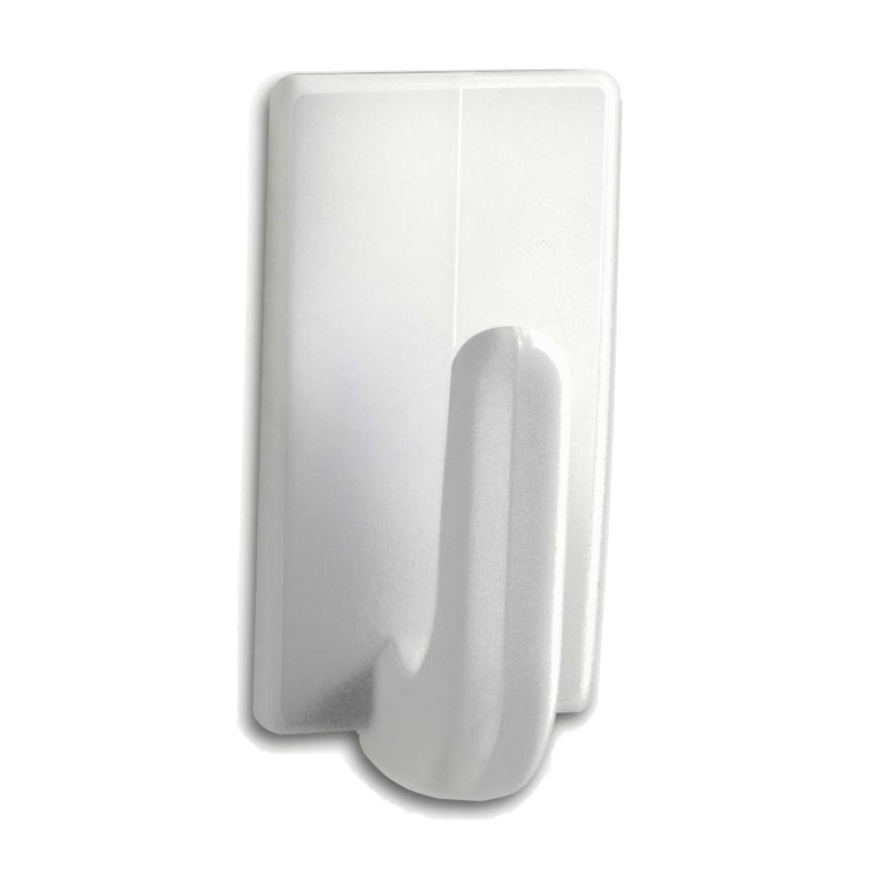 Cuier baie tesa Powerstrips Clasic, marime S, benzi dublu adezive incluse, alb, o agatatoare, set 3 bucati