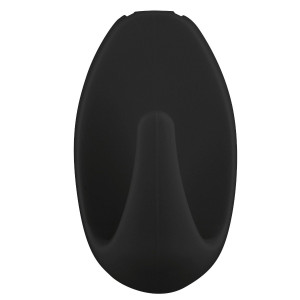 Cuier baie tesa Powerstrips, montaj pe perete, benzi dublu adezive incluse, negru mat, o agatatoare, set 3 bucati