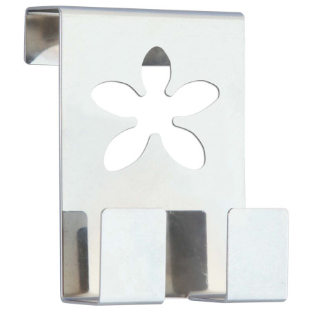 Cuier mobila cu 2 agatatoare, inox, cromat, pentru baie, dormitor, hol, prindere pe usa, 494.80.22