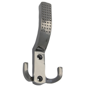 Cuier mobila cu 3 agatatoare, aluminiu, nichel negru, pentru baie, dormitor, hol, prindere pe mobila / perete, 495.35.26