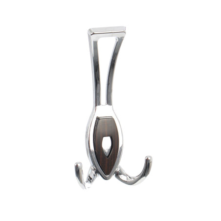 Cuier mobila cu 3 agatatoare, zamac, cromat + wenge, pentru baie, dormitor, hol, prindere pe mobila / perete, 495.15.465
