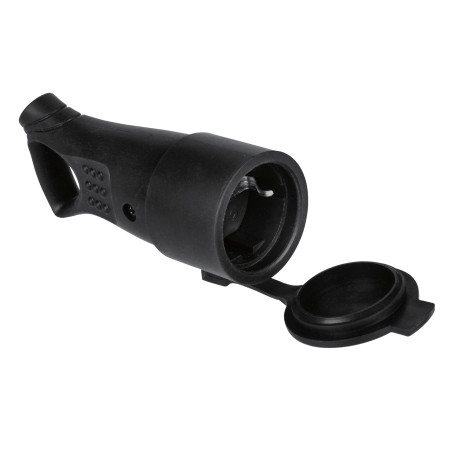 Cupla cauciuc cu capac Hoff Line, IP44, negru, 16 A, 250 V