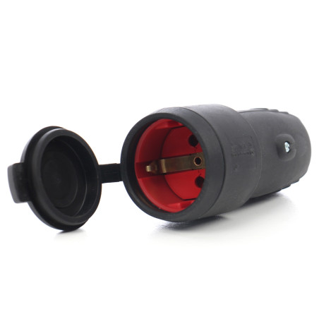 Cupla cauciuc cu capac N&L 9696, IP44, negru, 16 A, 250 V