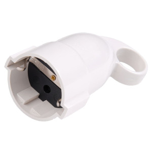 Cupla impamantare cu inel Hoff Line, policarbonat, IP20, alb, cu protectie copii, 16 A, 250 V