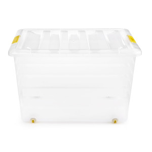 Cutie adanca depozitare cu roti si capac, Alisan, plastic, 44 L, 50 x 40 x 32 cm