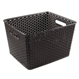 Cutie depozitare suprapozabila Rattan Curver, maro, 18 L, 33,5 x 29,5 x 22 cm