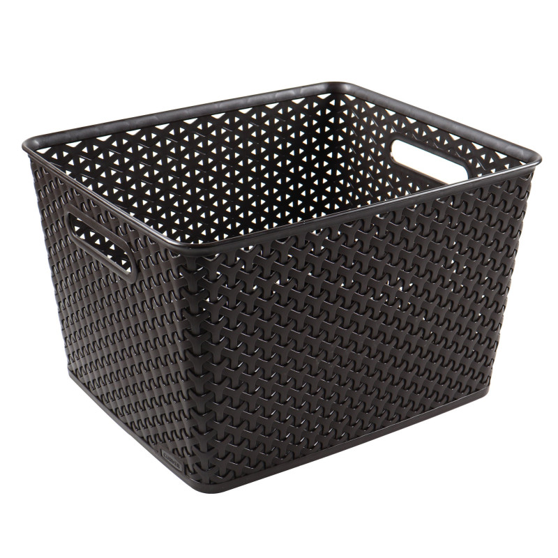 Cutie depozitare suprapozabila Rattan Curver, maro, 18 L, 33,5 x 29,5 x 22 cm