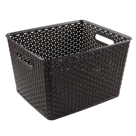 Cutie depozitare suprapozabila Rattan Curver, maro, 18 L, 33,5 x 29,5 x 22 cm