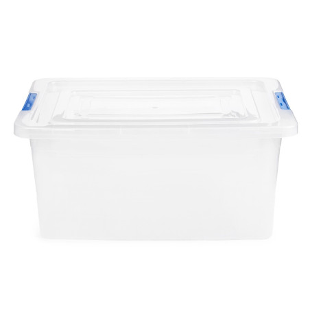 Cutie universala Alisan, plastic, dreptunghiulara, transparenta, manere diverse culori, 5 L
