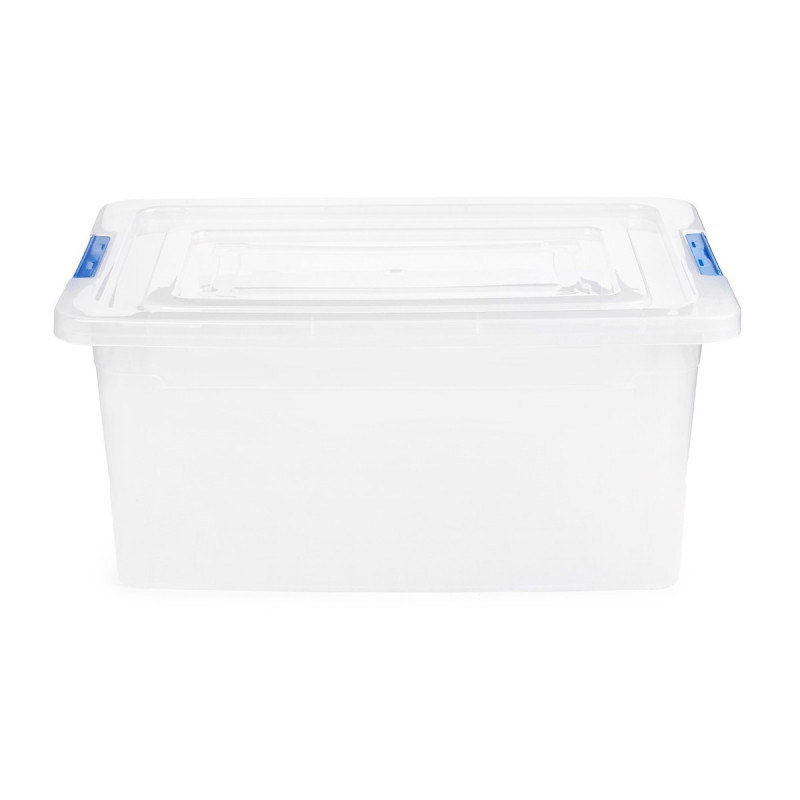 Cutie universala Alisan, plastic, dreptunghiulara, transparenta, manere diverse culori, 8 L, 37 x 23 x 15 cm