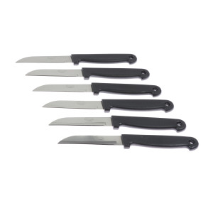 Cutite pentru curatat legume, Kasemi, inox + plastic, lama 8 cm, set 6 bucati
