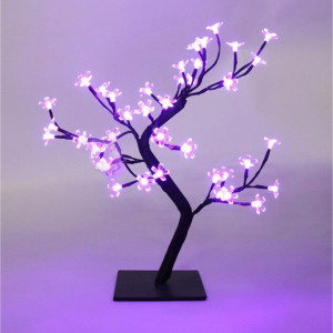 Decoratiune copac cu 48 LED-uri violet, Hoff, 45 cm, alimentare priza