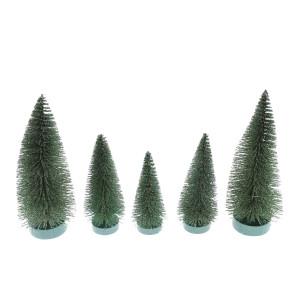 Decoratiune Craciun HS5220323, 5 braduti decorativi, plastic, dimensiuni diferite