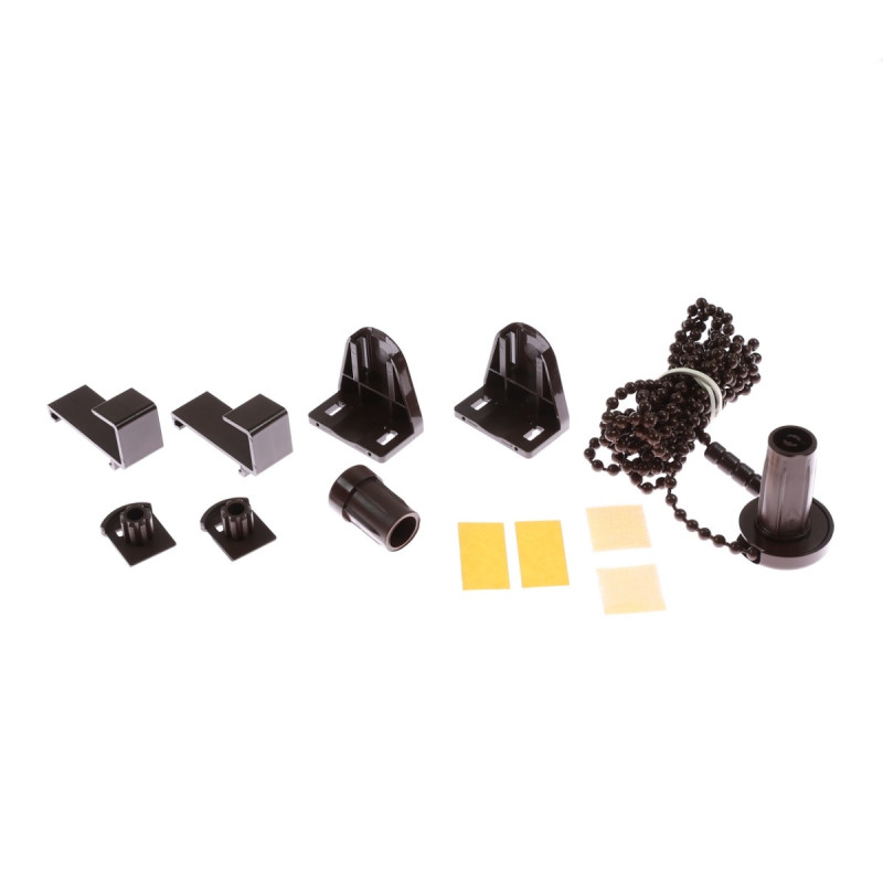 Accesorii clemfix, Lariana, pentru prindere rulou textil, maro, 17.5 mm, set complet Accesorii clemfix, Lariana, pentru prindere rulou textil, maro, 17.5 mm, set complet