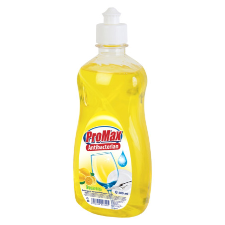 Detergent lichid pentru vase Promax, antibacterian, aroma lamaie, 500 ml