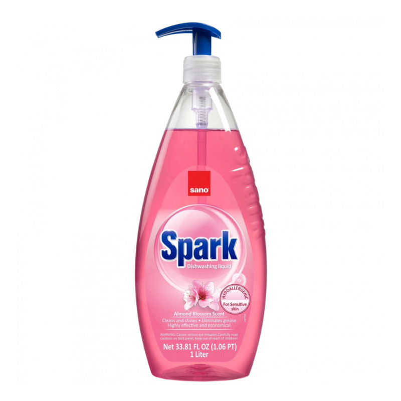 Detergent lichid pentru vase Sano Spark, parfum migdale, 1 L