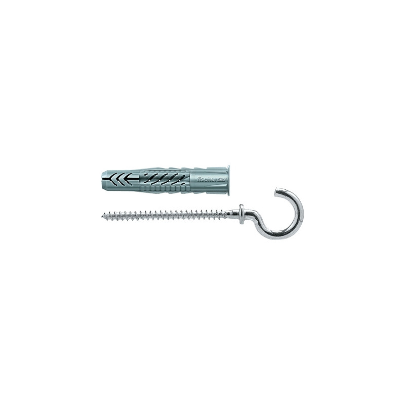 Diblu universal, din nylon, cu surub carlig, Fischer UX, 10 x 60 mm, set 2 bucati