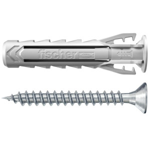 Diblu universal din nylon, cu surub cu cap inecat, Fischer SX Plus, 8 x 40 mm, set 10 bucati