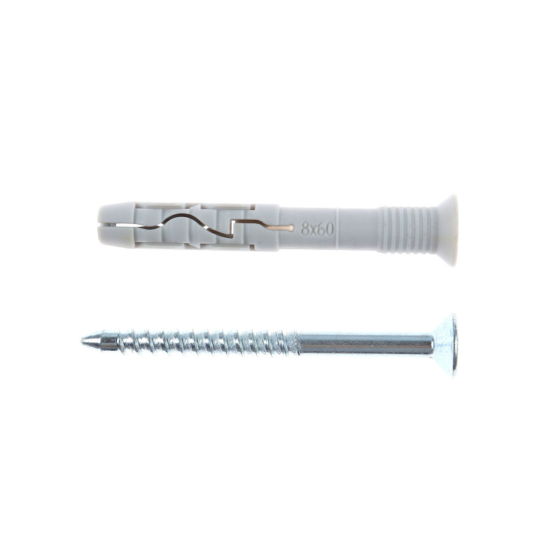 Diblu universal din nylon, cu surub cui, Fischer, 8 x 60 mm