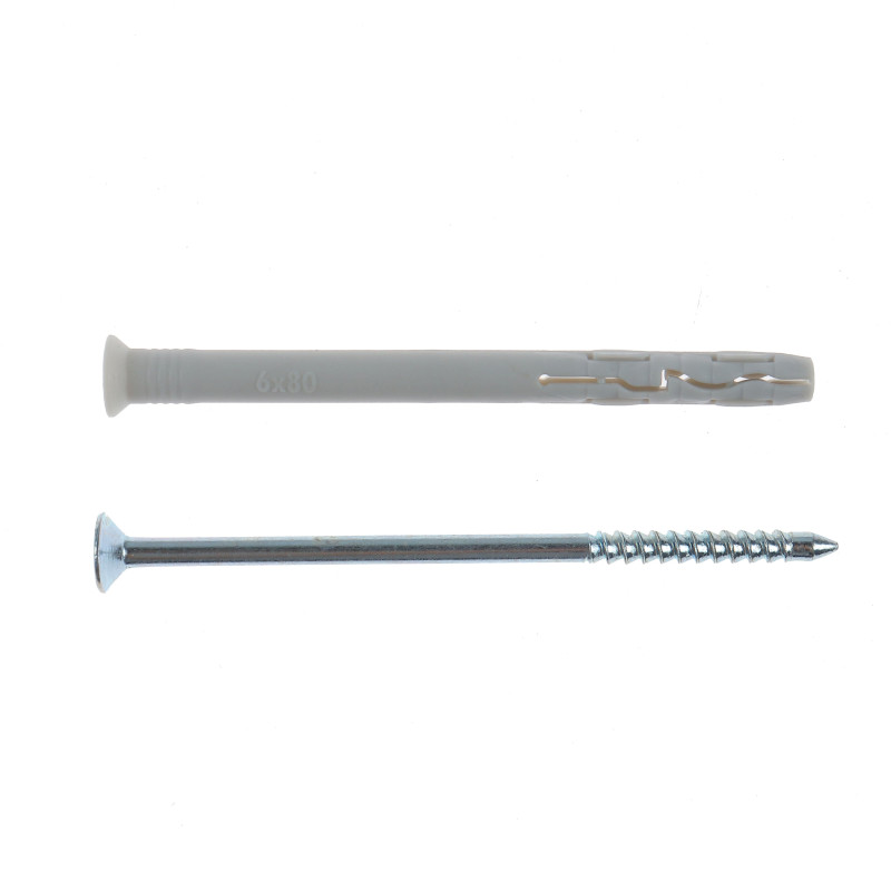 Diblu universal din nylon, cu surub, Fischer, 6 x 80 mm