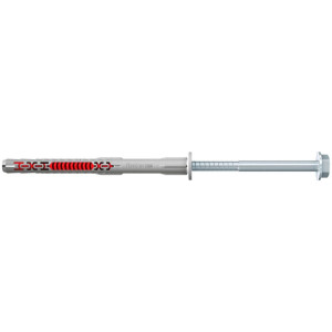 Diblu universal, din nylon, Fischer DuoXpand FUS, 10 x 140 mm, cu surub, zincat alb, cu cap hexagonal