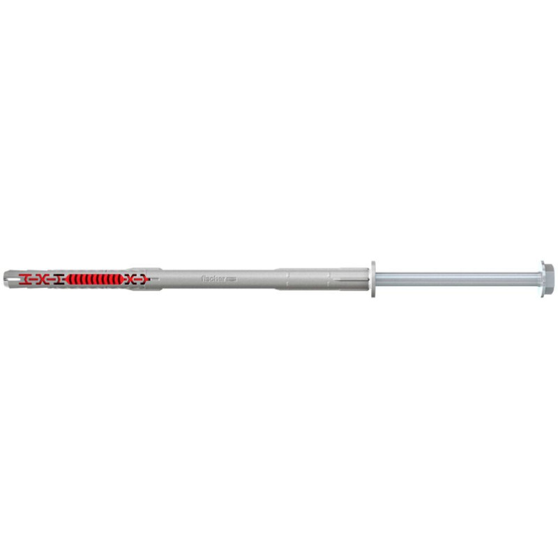 Diblu universal, din nylon, Fischer DuoXpand FUS, 10 x 180 mm, cu surub, zincat alb, cu cap hexagonal