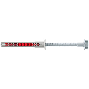 Diblu universal, din nylon, Fischer DuoXpand FUS, 10 x 80 mm, cu surub, zincat alb, cu cap hexagonal