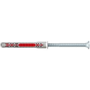 Diblu universal, din nylon, Fischer DuoXpand T, 10 x 80 mm, cu surub, zincat alb, cu cap inecat, Torx, TX30