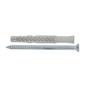 Diblu universal din nylon, Friulsider X3, 10 x 60 mm + surub, otel, zincat alb, amprenta Torx, 7 x 68 mm